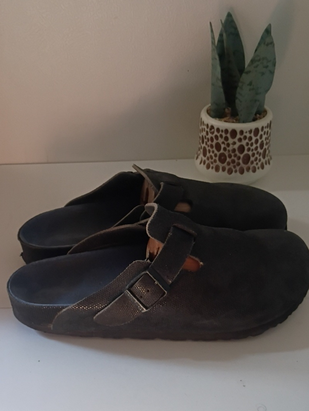 Birkenstock Boston clogs in metallic leather Womens 9 - 9.5